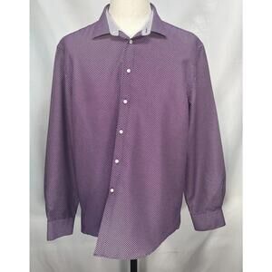 Calabrum Cotton Blend Modern Fit Button Up Purple Men's XL
